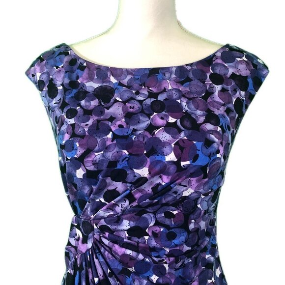 DRESSBARN (6P) Purple Boatneck Dress - Picture 2 of 13